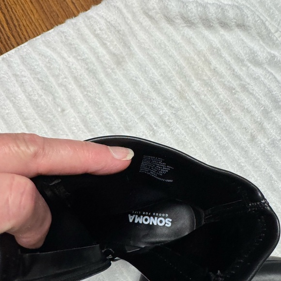 SONOMA Black Pointed Toe Stiletto Zip Ankle Bootie CAMARA ABALJACK Size 9 - Picture 13 of 13